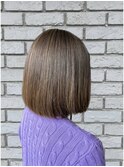 大人かっこいいハイライト×サンドベージュ×ボブ