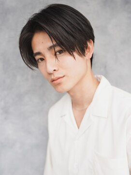 エルマノ 仙川(L mano) センターパートアップバングツーブロックメンズスパイラルパーマ