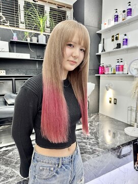 チュダック(ChuDuck) 韓国風《ピンクブラウン》ハイトーン/ケアブリーチ/ダブルカラー