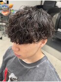 再現性高い波巻きスパイラルパーマ×刈り上げマッシュ