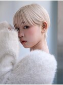ホワイトブロンド/ホワイトショート/金髪ショート/ホワイトヘア