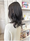 福山市Caaryゆるふわデジタルパーマセミロングレイヤー20代30代