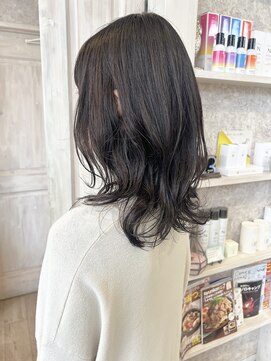 キャアリー(Caary) 福山市Caaryゆるふわデジタルパーマセミロングレイヤー20代30代