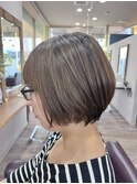 脱白髪染め大人ハイライト