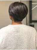 シアーグレージュ 透明感 マッシュショート ブリーチ ハイトーン