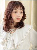 □チェリーブラウン大人可愛い波巻き毛先パーマ710戸頭20代30代