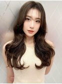 髪質改善縮毛矯正レイヤーカット顔周り前髪韓国ミニウルフ/大宮