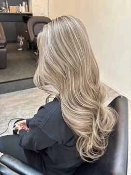 ブレンド 渋谷(BLend) ハイライトカラーホワイトグレージュミニウルフチェリーブラウン