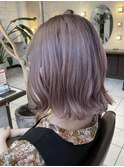 外ハネボブブリーチラベンダーアッシュ