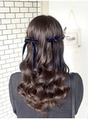 ハーフツイン ヘアセット 参列ヘア お呼ばれヘア 推し活ヘア