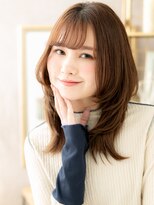 カバーヘアアンドスパ ブリス 浦和(COVER HAIR&SPA bliss) 斜めバングオレンジベージュくびレイヤーA1浦和20代30代40代