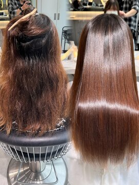 ロンドウル 熊本(Lond ulu) 暗めカラー/レイヤーカット/髪質改善/縮毛矯正/韓国ヘア