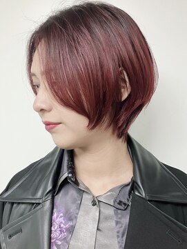 モリオフロムロンドン 原宿本店(morio from London) 【morio原宿】顔まわりレイヤーレッドカラーダブルカラー