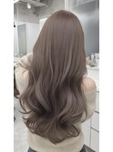 ミディアムレイヤーバタフライカットハッシュカットダークグレー