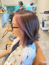 パプス ド コアフュール 宝塚中山寺店(Pap's de coiffeur)&nbsp;ピンクのフェイスフレーミングカラー♪お白髪ぼかしにも^ ^