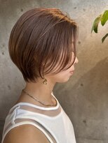 コティ(Kotii) 30/40代人気 くびれショートボブ×ベージュカラー×丸みショート