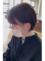 ベルベットヘア 千早店(Velvet hair) イヤリングカラー+丸みボブ 【福岡 聖容】