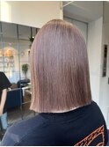 【W_SALON 河原町】ラベンダーベージュ/切りっぱボブ