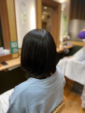 ヘアー マジック 国立店(Hair Magic) 地毛風カラー/ぱっつんセミ/ナチュラルブラック