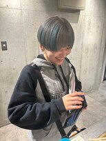 アンサム 下北沢店(UNSOME) シルバーグレー/ターコイズブルー/ポイントカラー/ショート