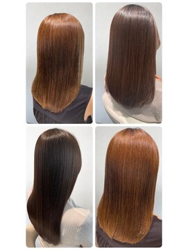 美容室フルール 20代30代40代ストレートアッシュベージュ髪質改善艶感カラー