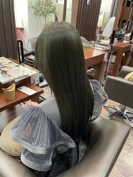 ヘアーアンドスパ フェリーチェ ミチ 野田屋町店(HAIR&SPA felice MICHI) 【feliceMICHI 豊田希美】オリーブベージュ