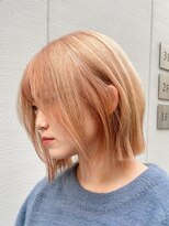 サクラ オモテサンドウ(SAKURA) ハイトーンベージュ×切りっぱなしボブ/表参道