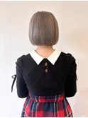 グレージュカラー ボブ 切りっぱなしボブ