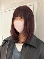 ヨーク(YOKE)&nbsp;【YOKE】ワインレッドチェリーレッドレイヤーカット暖色カラー