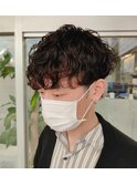 メンズパーマ　マッシュ　波巻きパーマ　ツーブロック 20代 学生