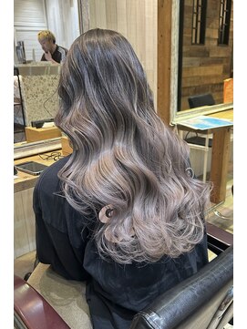 ラグーン(LAGOON) バレイヤージュグレージュハイライトダブルカラーケアブリーチ