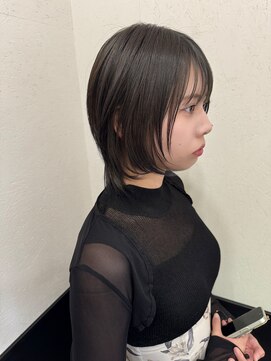 ラグナ(LAGUNA) ウルフレイヤー×ブリーチなしダブルカラー×グレージュ