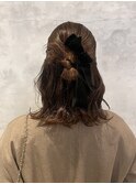 カチモリハーフアップ/ヘアアレンジ/ヘアセット/ハーフアップ