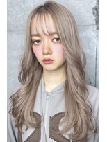 リークフー(Ree cu fuu)&nbsp;レイヤーカットミルクティーベージュシースルーバング