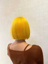 アース 新越谷店(HAIR&MAKE EARTH)&nbsp;ネオンイエロー×コンパクトタッセルボブ　越谷/レイクタウン