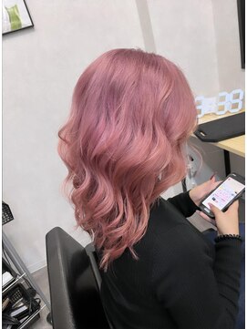 エル オオサカ 心斎橋店(L. OSAKA) サーモンピンク_チェリーブラウンフェミニンロング_KO16