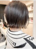 福山市Caaryインナーカラー切りっぱなし外ハネグレージュカラー