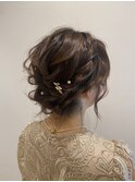 お呼ばれパーティーヘアアレンジ アップスタイル