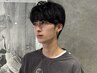 メンズカット + フェザーパーマ + 眉カット