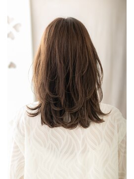 カバーヘア ブリス 志木南口駅前店(COVER HAIR bliss) マロンベージュ抜け感ミディアムウルフレイヤーY志木30代40代