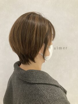 エメ バイ ヘアーポケット(aimer by hair pocket) *+aimerが叶える...スタイリング楽ちんハイライトショートボブ*