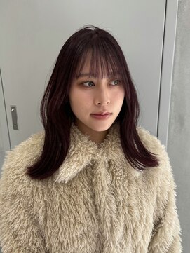 ヨーク(YOKE) 【YOKE】ワインレッドボルドーチェリーレッドダブルカラー暖色