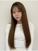 地毛風ストレートオリーブベージュ艶髪MI-49