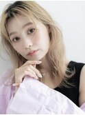 #63/イメチェン/ホワイトブロンド/外ハネボブ/ワイドバング/仙台
