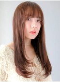 透明感ダークブラウンの美髪ロングに顔周りレイヤー