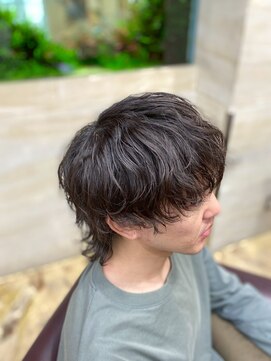 メンズウルフ／ツイストパーマ