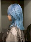 ダブルカラー顔周りレイヤー韓国ヘアハイトーン_ba574971