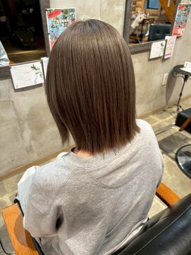 クレエ ヘアー デザイン(creer hair design) 顔周りカット小顔ボブナチュラルストレート×スモーキーカラー