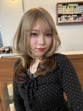 ペレ 梅田(PELE) イメチェン/ピンクベージュ/アンブレラカラー/前髪/梅田