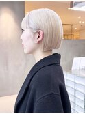 似合わせカットウェーブミディアムホワイトブロンド_ba541651